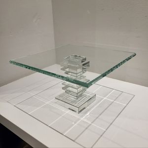 Z GALLERIE Modern Glass Desert Stand